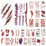 Angozo 30 Sheets Scar Tattoo Sticker,Halloween scar tattoos Stickers Sold by ANGOZO-UK/FBA