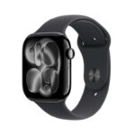Apple Watch Series 11 GPS 46mm Smartwatch with Jet Black Aluminium Case with Black Sport Band S/M
