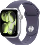 Apple Watch Series 11 GPS Cellular 46mm Silver Aluminium Case with Purple Fog Sport Band – M/L