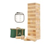 ApudArmis 60-Piece Giant Tumble Tower Pine Wooden Stacking Game 5ft