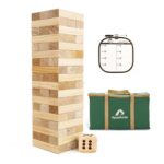 ApudArmis Giant Tumble Tower 54-Piece Pine Stacking Game, 4.2 Ft