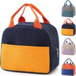 Arae Lunch Bag Women Men – Reusable Leakproof Cooler Tote Lightweight Thermal Lunchbox for Office, Gym, Beach & Travel (Blue Yellow)