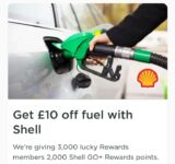 Arnold Clark Rewards – 2,000 Shell Go Rewards points (equivalent to £10 off fuel) 3000 avalaible