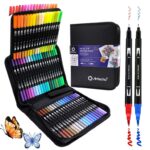 Artecho 72 Dual Tip Brush Pens in bag – colouring or calligraphy