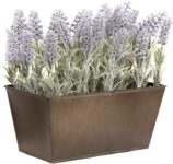 Artificial Lavender in Rustic Tin Planter (Window Box) 30cm