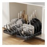 Asnews 2-Pack Pull-out Pots and Pans Organizer, 43cm Lid Holder