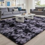 Aspire Homeware Rugs Living Room – Dark Grey Area Rugs for Bedroom Anti Slip – Modern Super Soft Thick Pile Fluffy Shaggy Rug Non Shedding (Tye-Dye Grey, 120×170 cm)