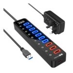 Atolla 11-Port USB 3.0 Hub, 48W Powered, Individual Switches