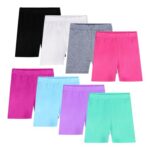 Auranso Girls Cycling Shorts, Breathable, 8-Pack, Age 8-10