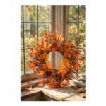 Autumn Maple Leaf Berry Rattan Wreath
