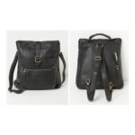 Ava Black Leather Backpack
