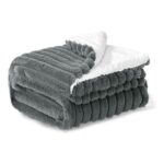 BEDELITE Fluffy Sherpa Blanket Cosy Soft Throw, 152×203 Cm, Grey