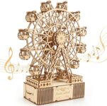 BELEEV 3D Wooden Puzzle Model Kits for Adults, Ferris Wheel Music Box