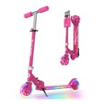 BELEEV V1Plus Folding Scooter for Kids 3-12, Light-up Wheels