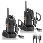 BF-88E Walkie Talkies PMR446, 16CH with Earpieces, 2 Pack Licence-free – Sold by Merivon Tech FBA