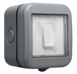 BG Electrical Outdoor Single Wall Switch, Weatherproof, Grey
