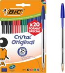 BIC Cristal Original Ball Pens Medium Point (1.00 mm) – Assorted Ink Colours, Special Edition Box of 20
