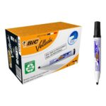 BIC Velleda 1701 ECOlutions Whiteboard Markers, Black, Pack of 12