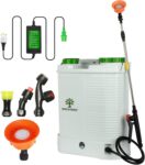 BIRCHTREE 12L Electric Knapsack Sprayer, Rechargeable 12V Battery Powered Backpack Sprayer with 4 Nozzles, Cordless Garden Sprayer for Weed Killer & Agriculture