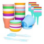 BOJVESH 36-Piece Colorful Thick Plastic Plant Pots with Labels
