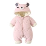 Baby Snowsuit Hooded Romper Winter Jumpsuit 3-6 Months Pink