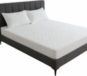 Bamboo Waterproof Mattress Protector Sheet, Hypoallergenic Quilted Mattress Cover For Single to Super King Size Beds, Extra Deep Cotton (ivory, (Super King (182 200 cm)(35CM DEEP))