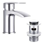 Basin Taps Mixer Waterfall Bathroom Sink Tap Mixers Pop up Waste