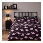 Bat Print Duvet Cover Set – Black