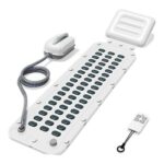 Bath Spa Massage Mat with 6-Speed Adjustable, Non-Slip Inflatable Pillow