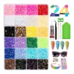 Bedazzling Kit with Glue, 15,000 Resin Rhinestones, 24 Colors