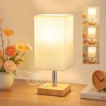 Bedside Lamps, Small Touch Linen Dimmable Table Lamp for Bedroom