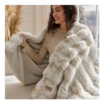 Bedsure Faux Fur Throw Blanket, Soft Thick, Beige, 130×150 Cm