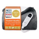 Bedsure Heated Throw Blanket, Flannel, 130×160 Cm, Grey