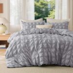 Bedsure King Size Duvet Cover – Seersucker Bedding, Grey, 230×220 cm (Discount at Checkout) – Sold by Bedsure EU / FBA