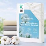 Bedsure King Size Fitted Sheet – 100% Cotton Jersey, 40cm Deep, White with checkout discount. Sold by Bedsure EU / FBA