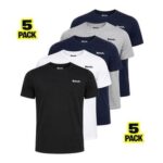 Bench Josh 5 Pack Mens Cotton Crew Neck Short Sleeve T-Shirts