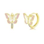 Bewenda 925 Silver Hoop Earrings Butterfly Design for Women