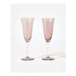 Bijou Pink Champagne Flutes Set of Two