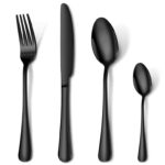 Black Cutlery Set, HONKKU 16 Pieces Stainless Steel – Sold by HONKKU-UK / FBA