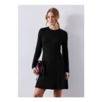 Black Ribbed Mini Dress