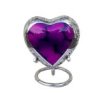 Blessed Mystical Heart Keepsake Memorial Urn for Ashes Purple