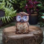 Blinkin Brown Hand painted Solar-powered LED Owl light. Free C&C only