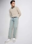Blue Grey Tapered Fit Jeans