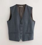 Blue Merino Wool Blend Suit Waistcoat – Sizes 35-40