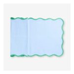 Blue Table Runner with Scalloped Edge