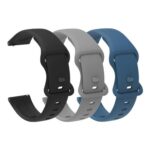 Blueshaweu 22mm Silicone Sport Watch Band (3 Pack, Black/White)