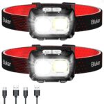 Blukar Head Torch Rechargeable, 2 Pack 2000L Super Bright Headlamp Headlight with 8 Light Modes, Waterproof Amazon Sold by Flying-Store