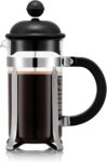 Bodum French Press Caffettiera Black – 350ml / 3 Cup Coffee Maker – Durable Glass & Stainless Steel Filter – BPA-Free Dishwasher Safe Percolator – Cafetiere 1913-01