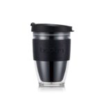 Bodum JOYCUP Travel Mug, 250ml Reusable Double-Wall Coffee Cup with Lid, BPA-Free Plastic and Silicone Grip, Black