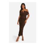 Boohoo Premium Power Mesh Structured Midaxi Dress